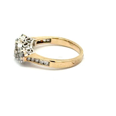 10ct Yellow Gold Diamond Three-Cluster Ring - Mega Cash Sydney