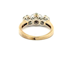 10ct Yellow Gold Diamond Three-Cluster Ring - Mega Cash Sydney