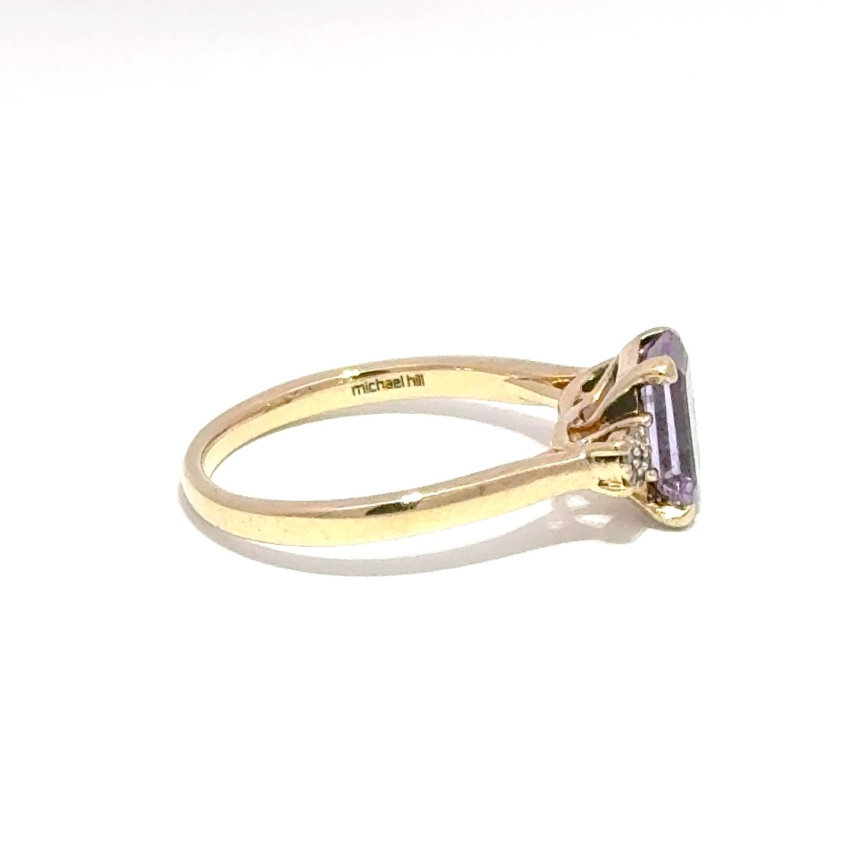 10ct Yellow Gold Emerald-Cut Purple Multistone Ring - Mega Cash Sydney