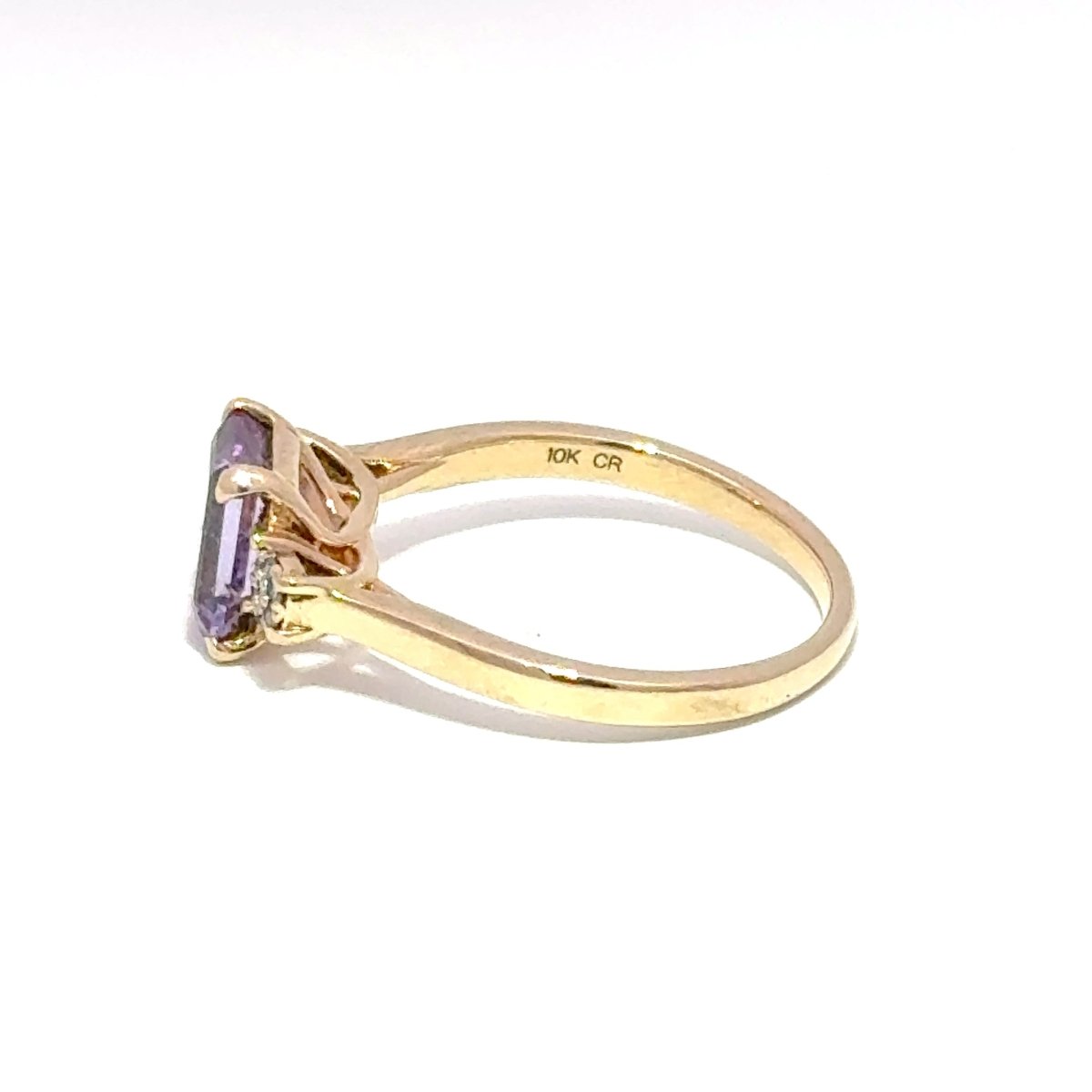 10ct Yellow Gold Emerald-Cut Purple Multistone Ring - Mega Cash Sydney