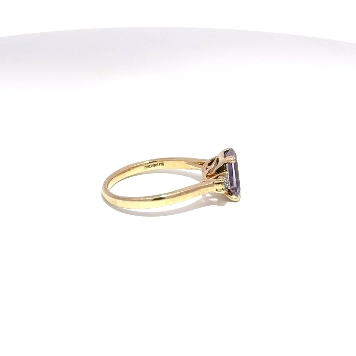 10ct Yellow Gold Emerald-Cut Purple Multistone Ring - Mega Cash Sydney