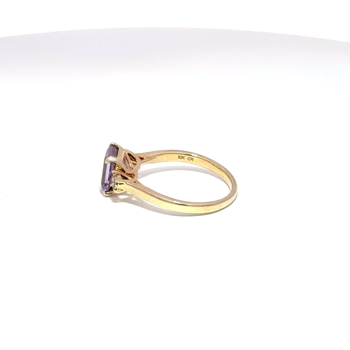 10ct Yellow Gold Emerald-Cut Purple Multistone Ring - Mega Cash Sydney