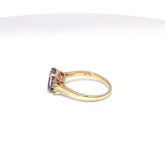 10ct Yellow Gold Emerald-Cut Purple Multistone Ring - Mega Cash Sydney