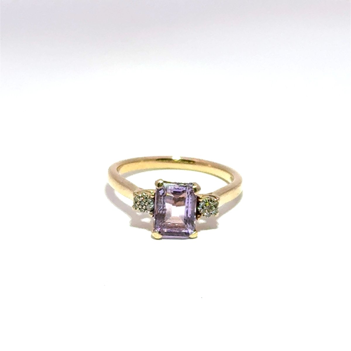 10ct Yellow Gold Emerald-Cut Purple Multistone Ring - Mega Cash Sydney