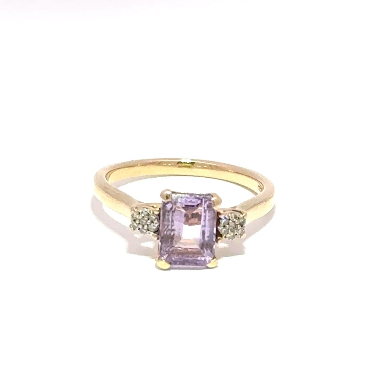 10ct Yellow Gold Emerald-Cut Purple Multistone Ring - Mega Cash Sydney