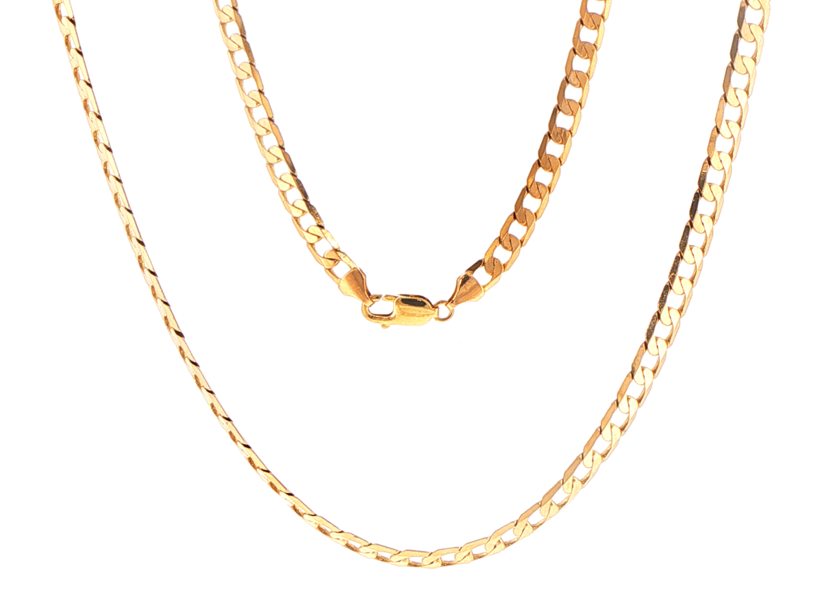 10ct Yellow Gold Flat Curb Chain Necklace - Mega Cash Sydney