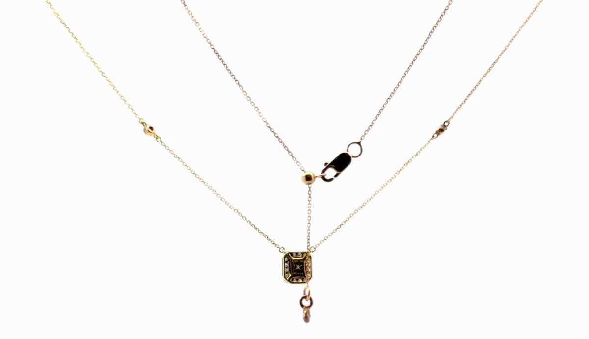 10ct Yellow Gold Moissanite Diamond Cluster Pendant Adjustable Necklace - Mega Cash Sydney