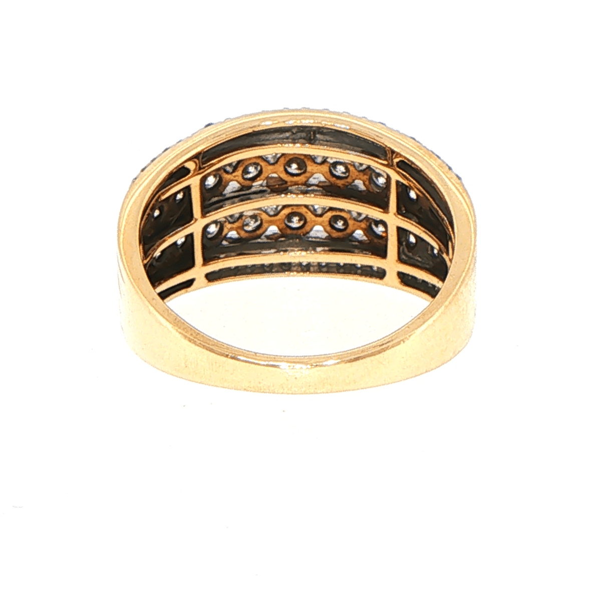 10ct Yellow Gold Multi-Row Diamond Band Ring - Mega Cash Sydney