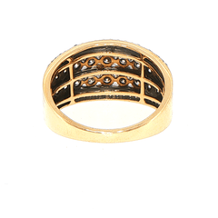 10ct Yellow Gold Multi-Row Diamond Band Ring - Mega Cash Sydney