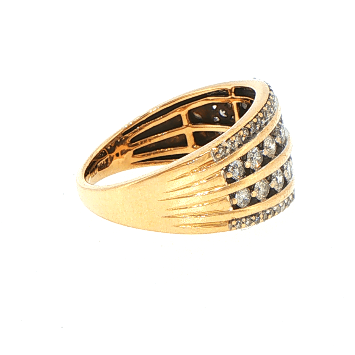 10ct Yellow Gold Multi-Row Diamond Band Ring - Mega Cash Sydney