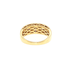 10ct Yellow Gold Multi-Row Diamond Milgrain Band Ring - Mega Cash Sydney