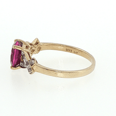 10ct Yellow Gold Pink Sapphire and Diamond Crisscross Ring - Mega Cash Sydney
