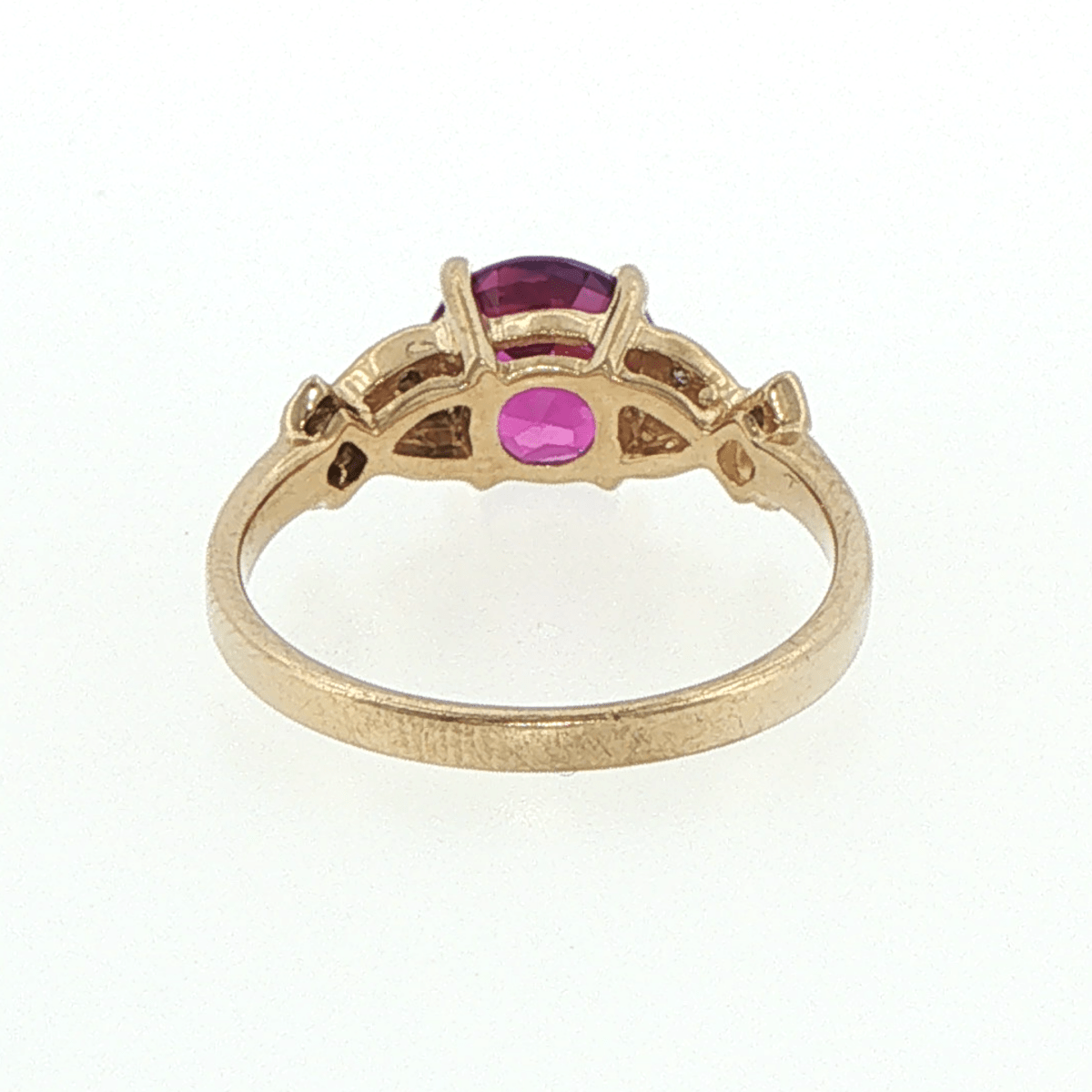 10ct Yellow Gold Pink Sapphire and Diamond Crisscross Ring - Mega Cash Sydney