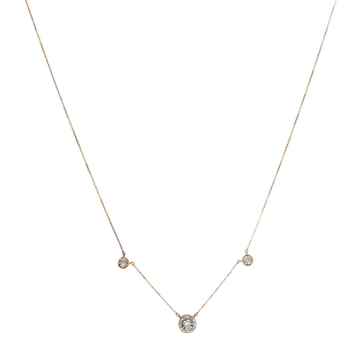 10ct Yellow Gold Three-Station Lab Grown Diamond Chain Necklace - Mega Cash Sydney