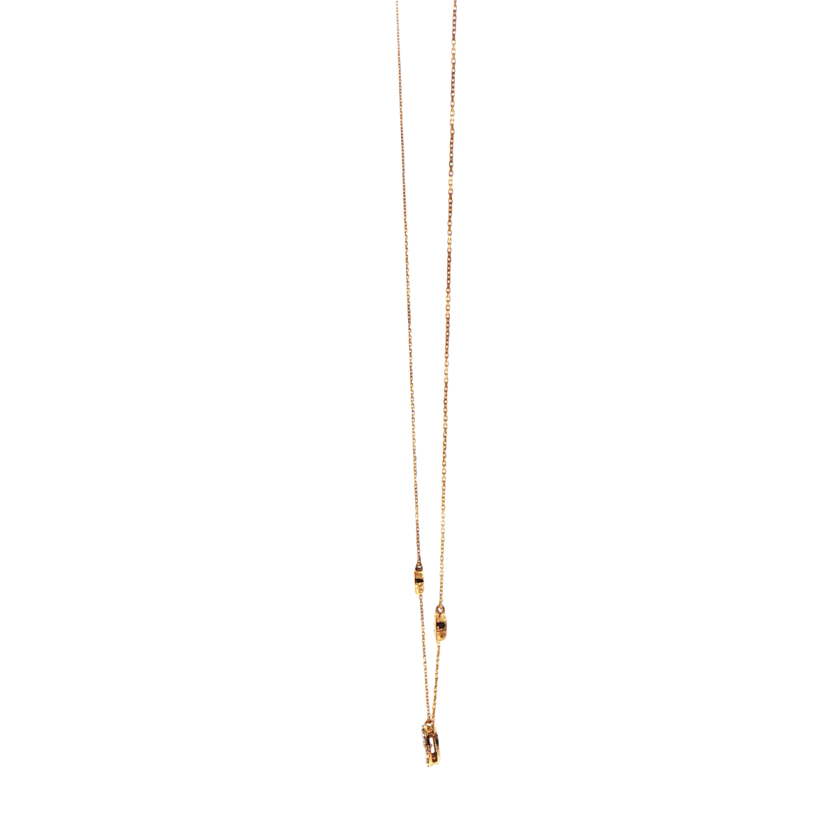 10ct Yellow Gold Three-Station Lab Grown Diamond Chain Necklace - Mega Cash Sydney