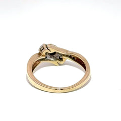 10ct Yellow Gold Three - Stone Bypass Diamond Ring - Mega Cash Sydney