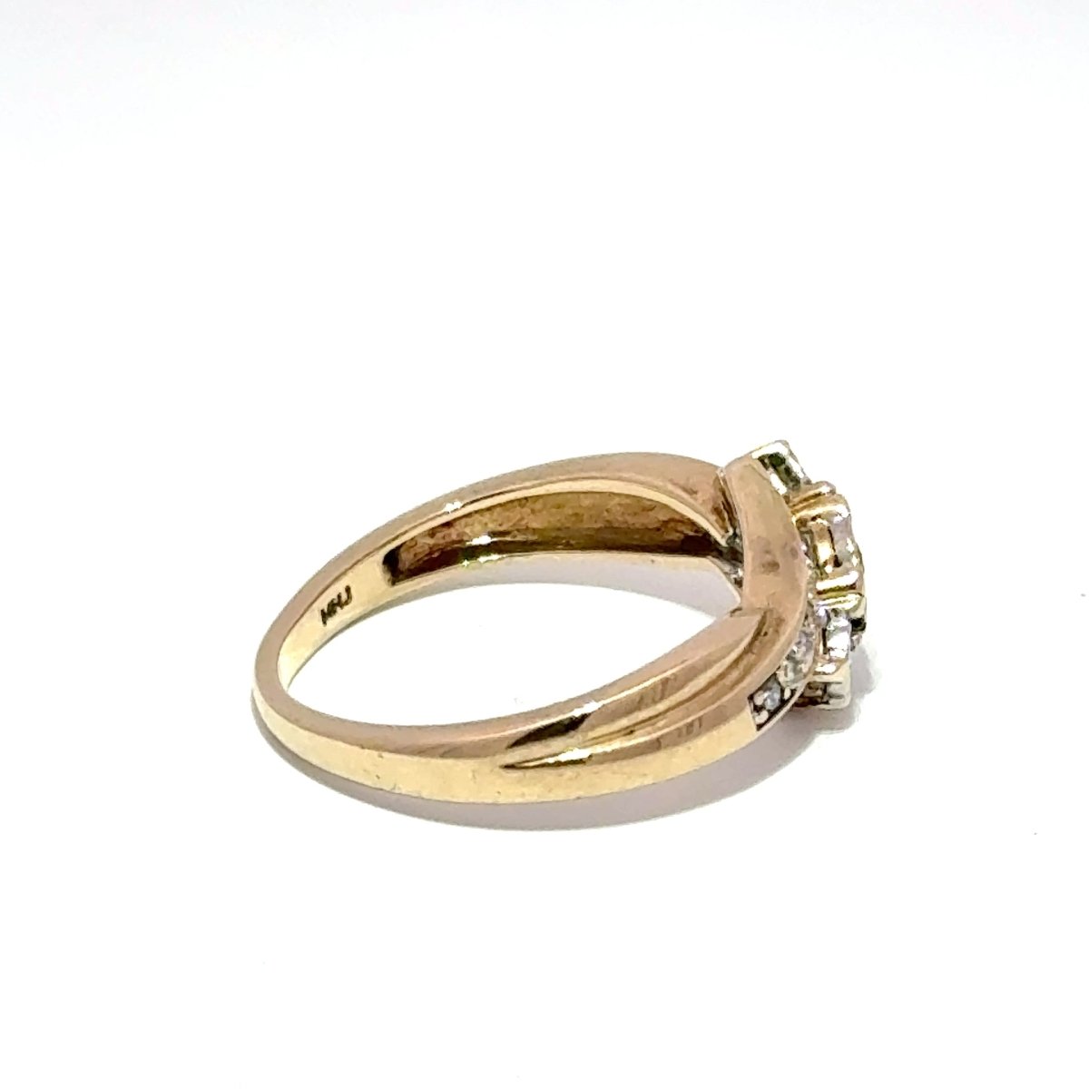 10ct Yellow Gold Three - Stone Bypass Diamond Ring - Mega Cash Sydney
