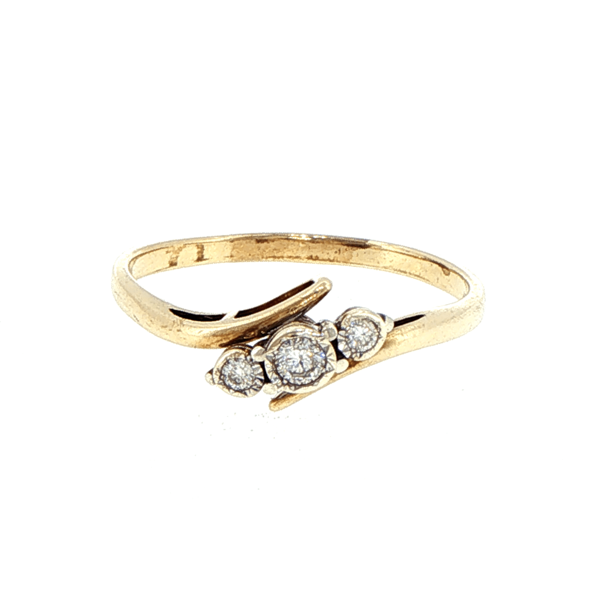 10ct Yellow Gold Three-Stone Diamond Ring - Mega Cash Sydney