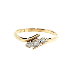 10ct Yellow Gold Three-Stone Diamond Ring - Mega Cash Sydney