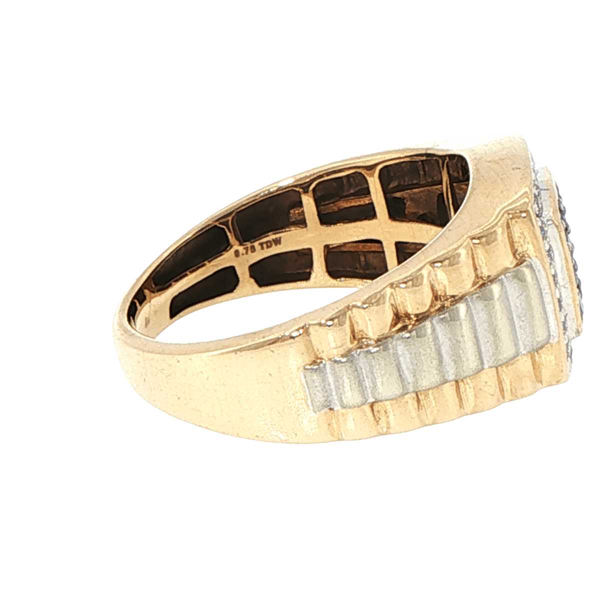 10ct Yellow Gold Two-Tone Black and White Diamond Signet Ring 0.75 TDW - Mega Cash Sydney