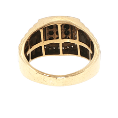 10ct Yellow Gold Two-Tone Black and White Diamond Signet Ring 0.75 TDW - Mega Cash Sydney