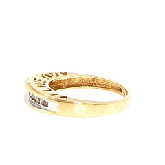 10ct Yellow Gold Two-Tone Diamond Channel Set Band Ring - Mega Cash Sydney