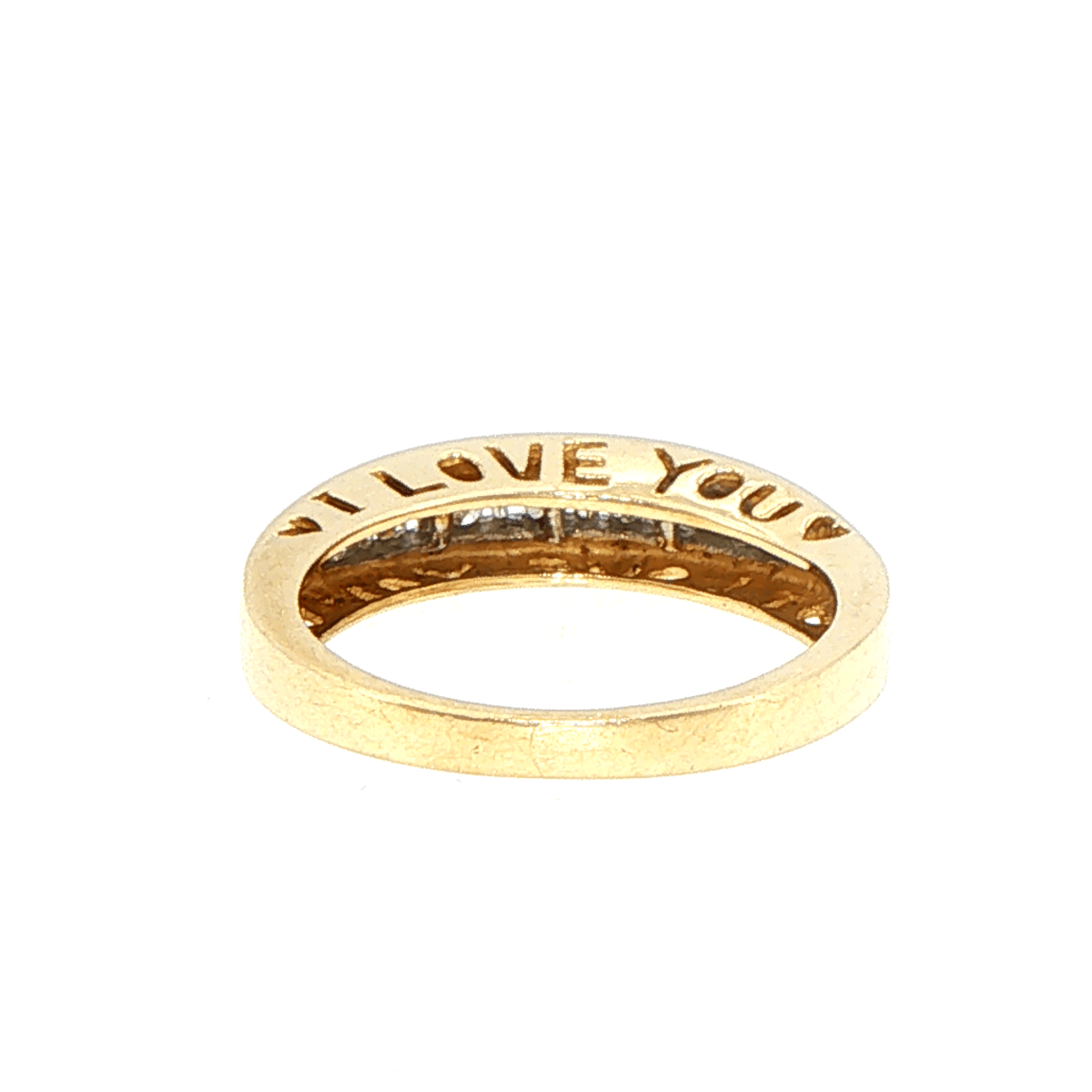 10ct Yellow Gold Two-Tone Diamond Channel Set Band Ring - Mega Cash Sydney