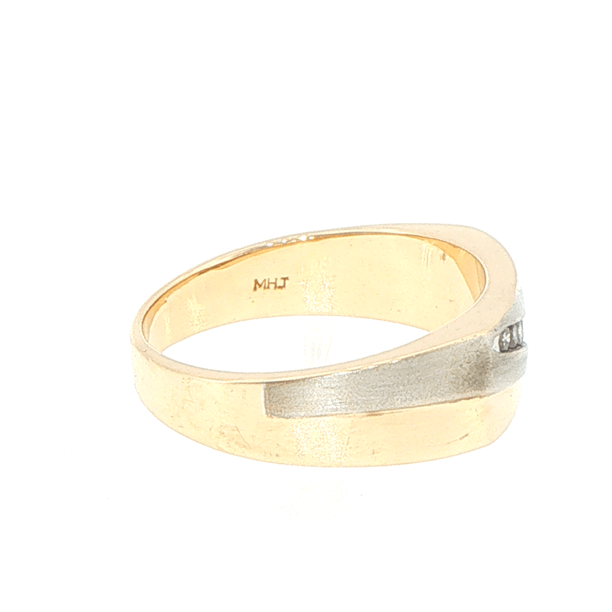 10ct Yellow Gold Two-Tone Diamond Channel Set Ring - Mega Cash Sydney