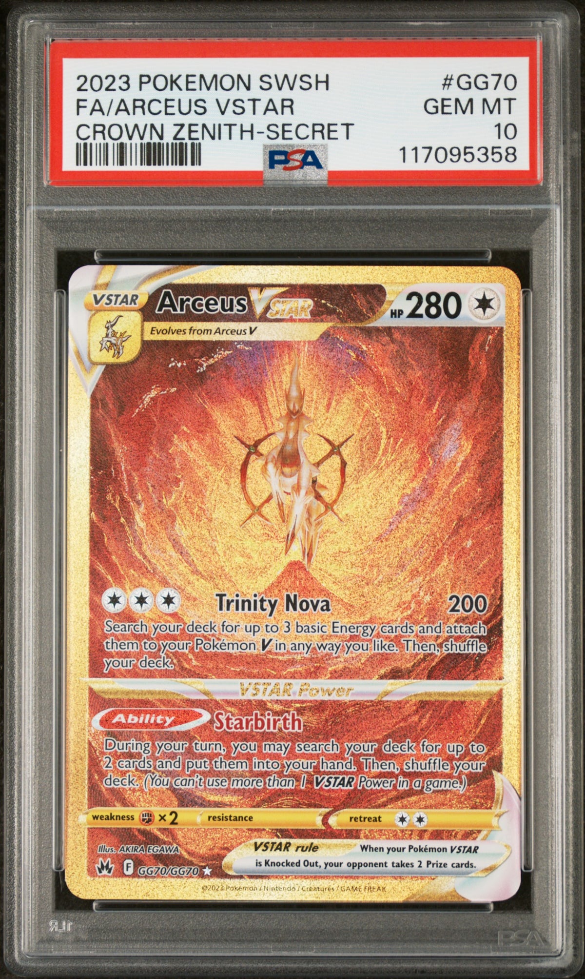 Pokemon - PSA 10 Arceus Vstar GG70/GG70 Crown Zenith