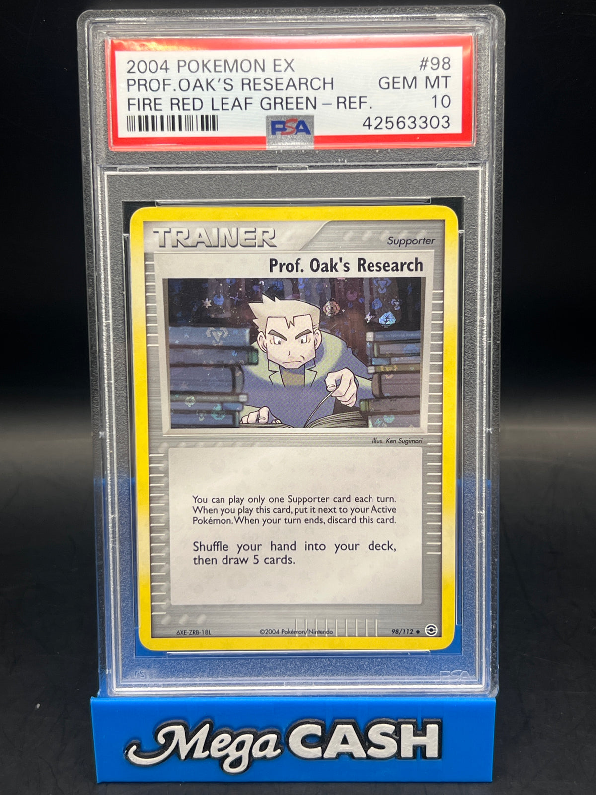 PSA 10 Prof Oak’s Research Holo 98/112 Fire Red Leaf Green