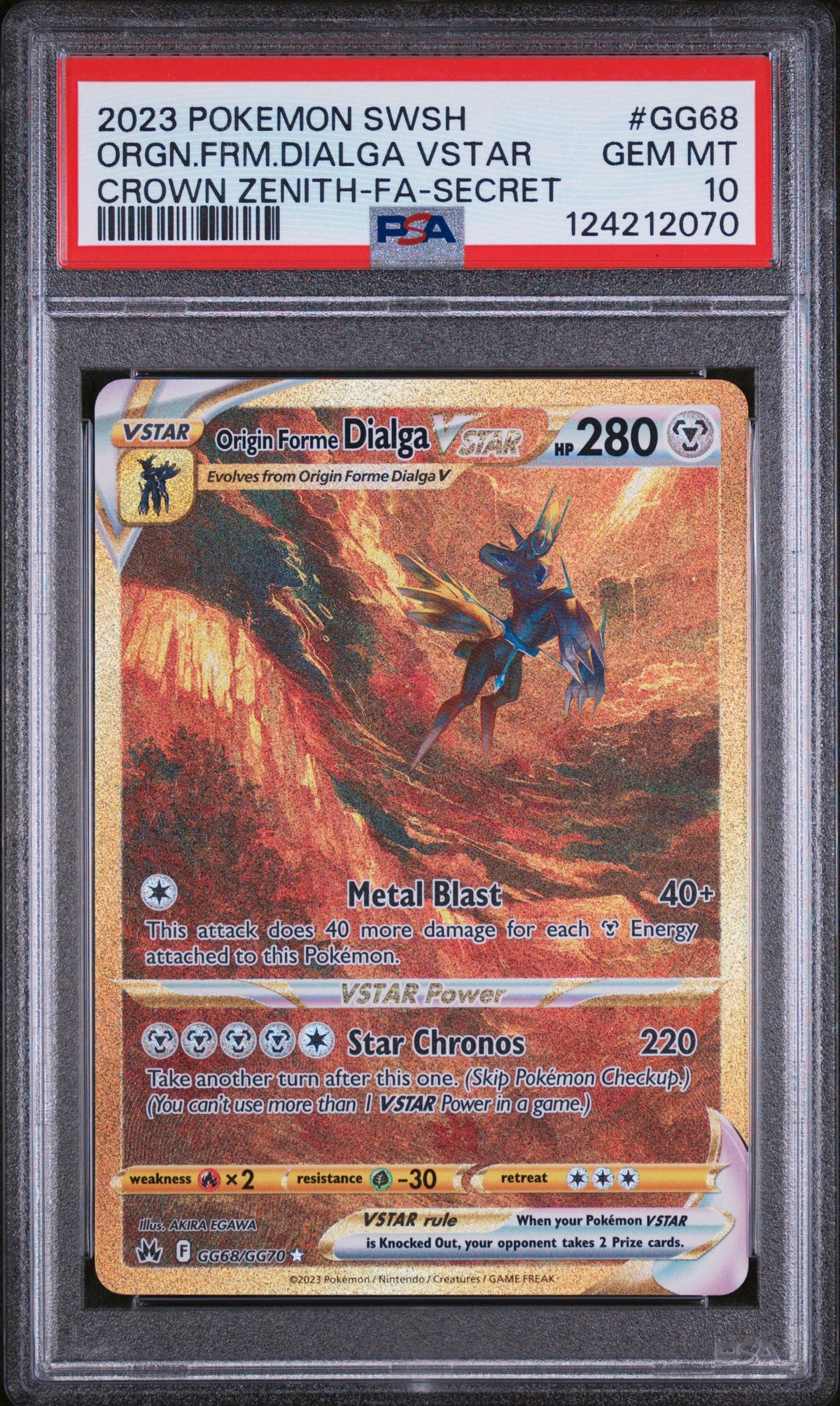 Pokemon - PSA 10 Dialga Vstar GG68/GG70 Crown Zenith