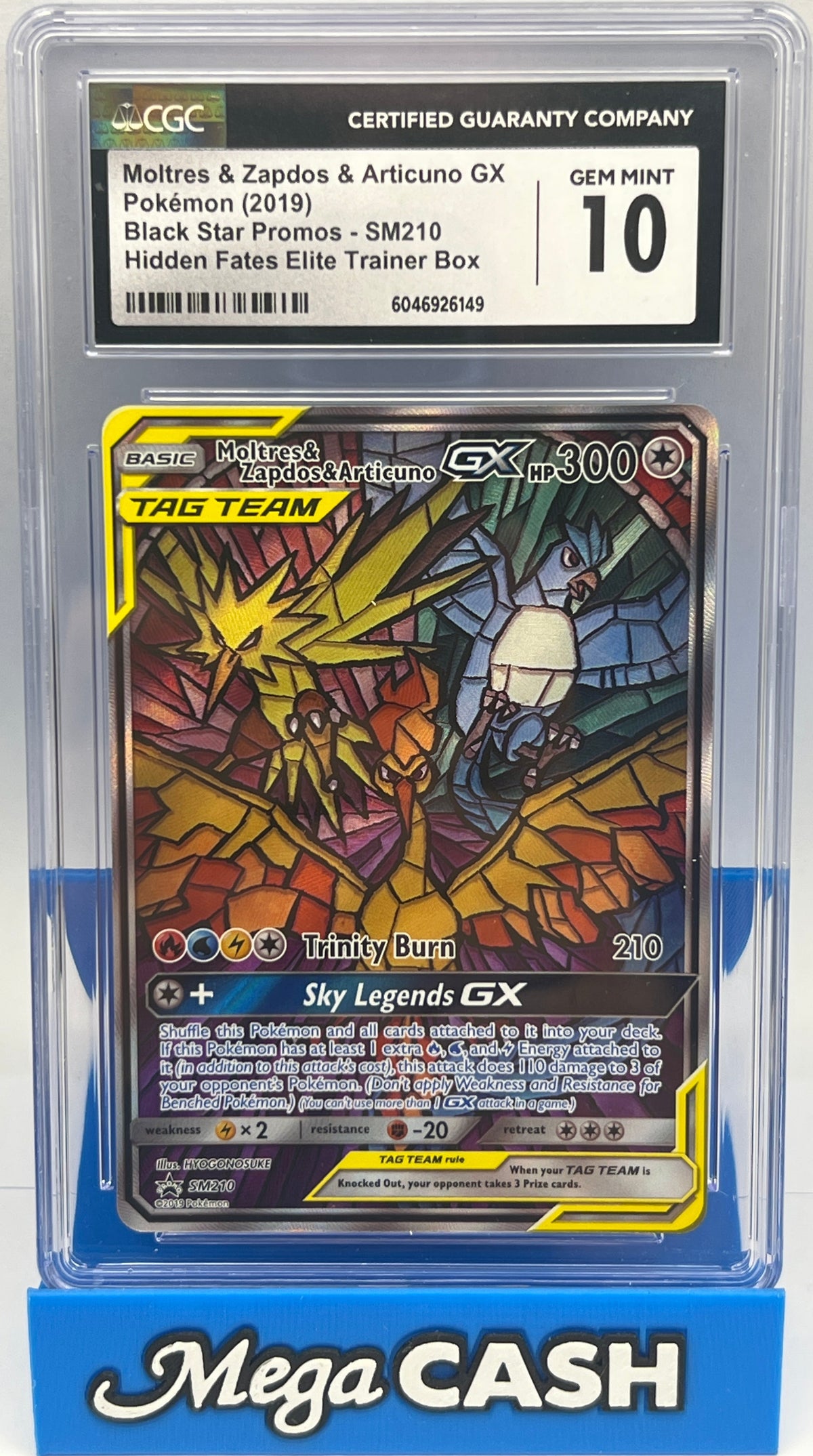 Pokémon - CGC 10 Moltres & Zapdos & Articuno GX SM210Black Star Promo
