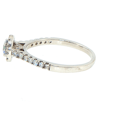 14 White Gold Round Lab Grown Diamond Halo Engagement Ring - Mega Cash Sydney