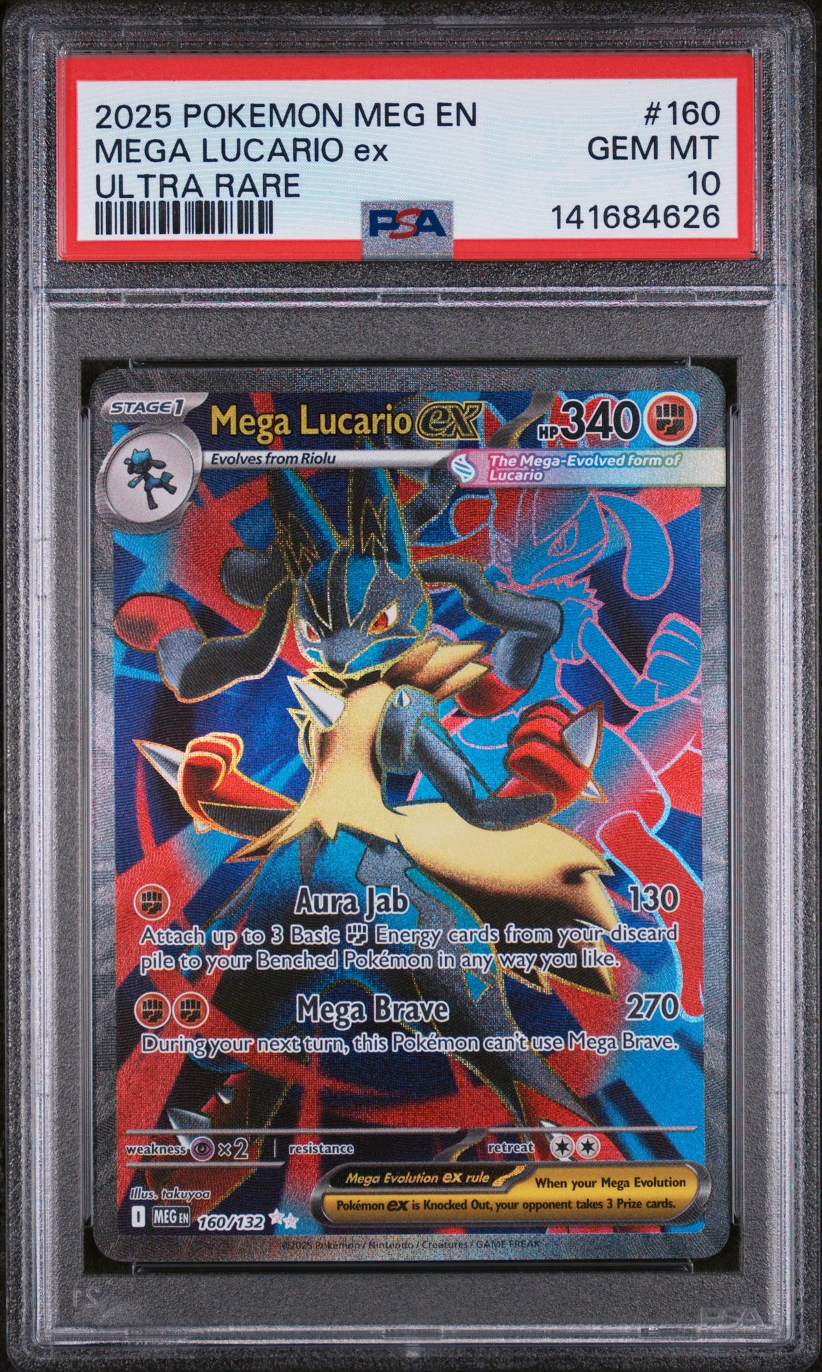 Pokemon - PSA 10 Mega Lucario ex 160/132 Mega Evolution