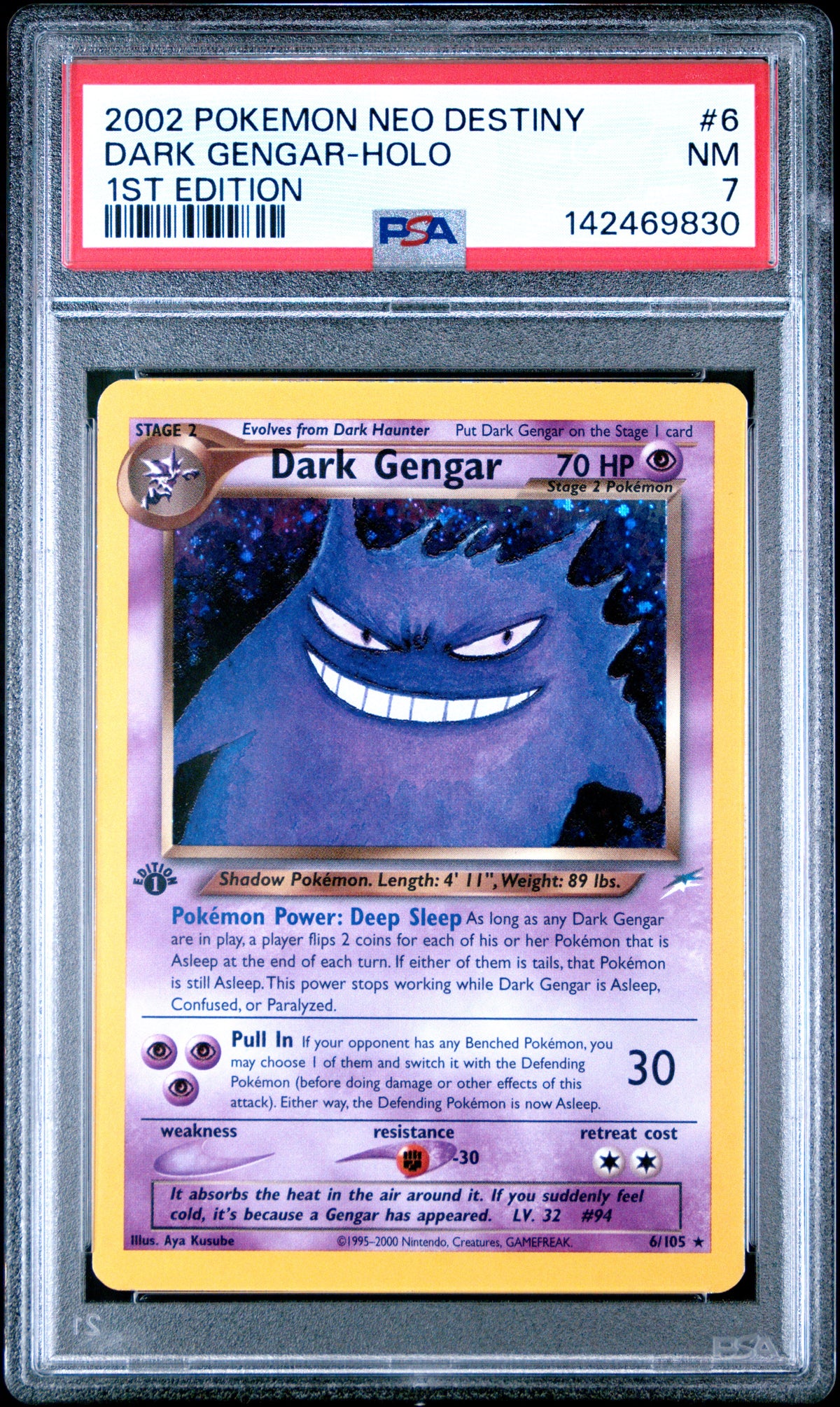 Pokemon - PSA 7 1st Edition Dark Gengar 6/105 Neo Destiny