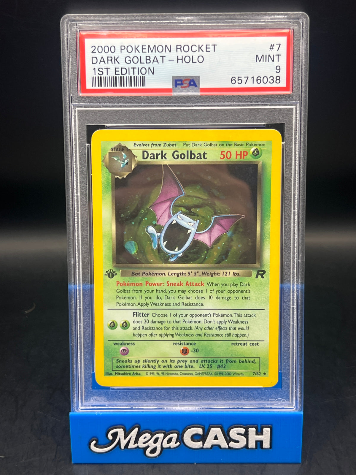 PSA 9 Dark Golbat Holo 1st Edition  7/82
