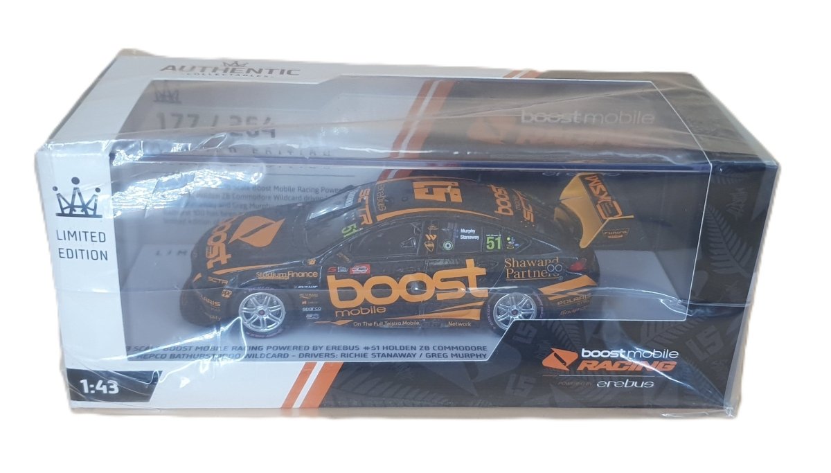 1:43 Authentic Collectables Holden ZB Commodore 51 Boost Mobile Powered By Erebus 2022 Repco Bathurst 1000 Wilcard Stanaway/Murphy - Mega Cash Sydney