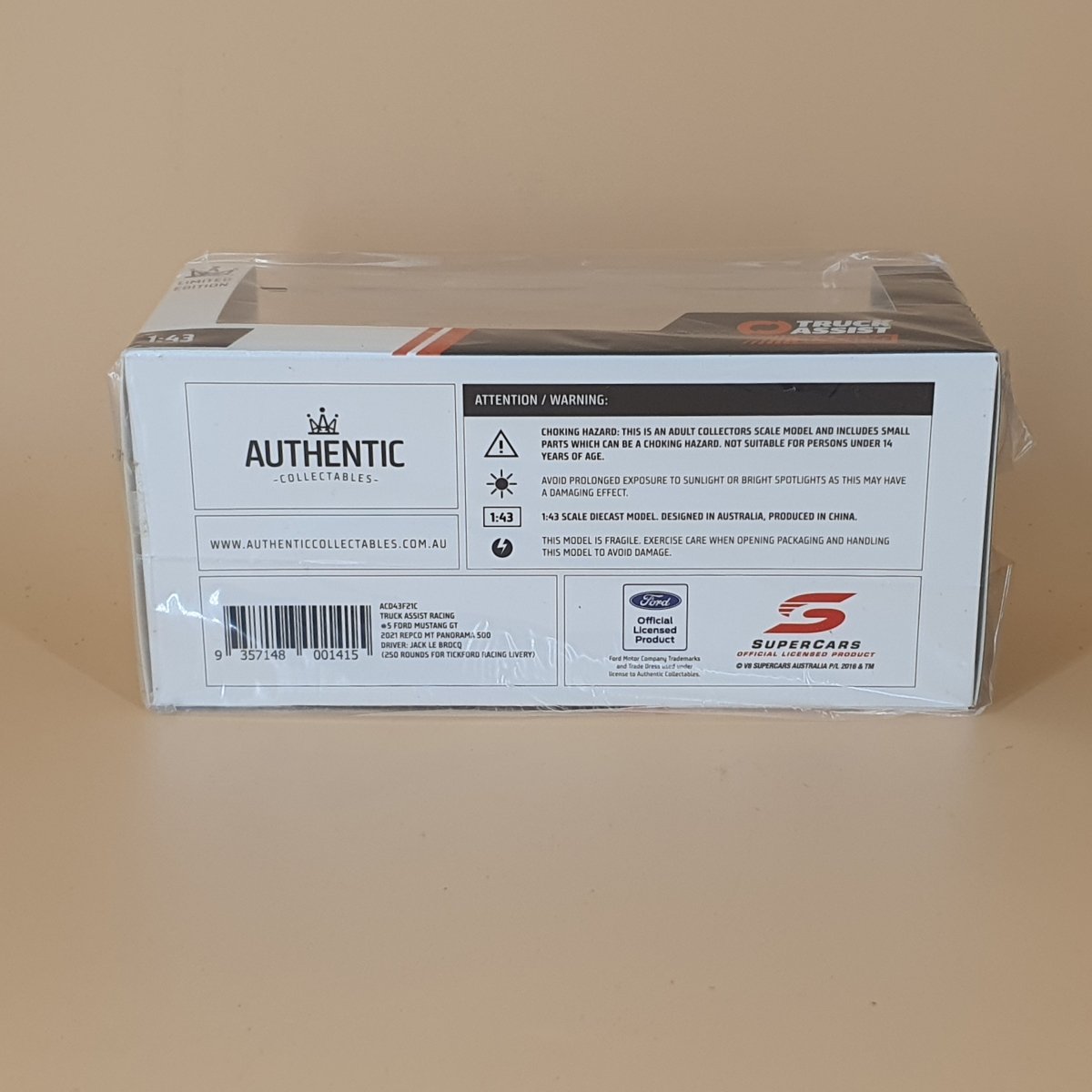 1:43 Authentic Collectables Truck Assist Racing 5 Ford Mustang GT - 2021 Repco Mt Panorama 500 - Mega Cash Sydney