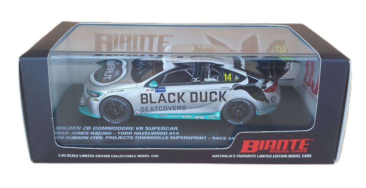 1:43 Biante 2020 Holden ZB Commodore 14 Todd Hazelwood Race 24 - Mega Cash Sydney