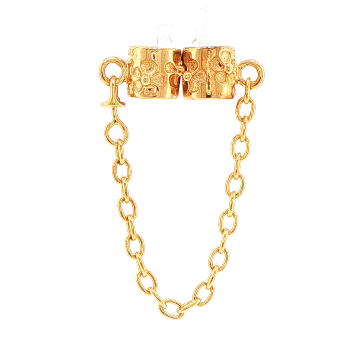 14ct Pandora Yellow Gold Floral Motif Safety Chain Charm - Mega Cash Sydney