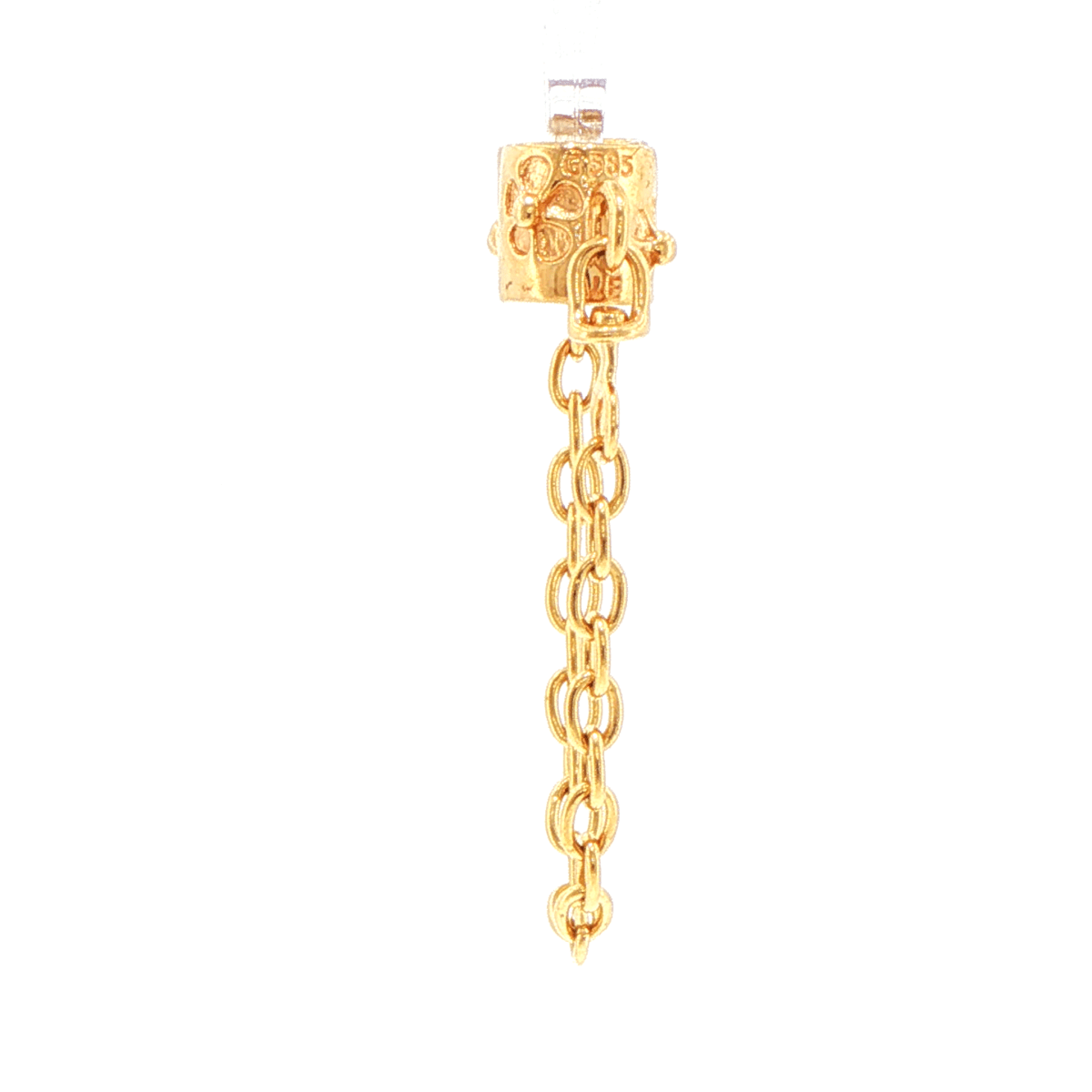 14ct Pandora Yellow Gold Floral Motif Safety Chain Charm - Mega Cash Sydney