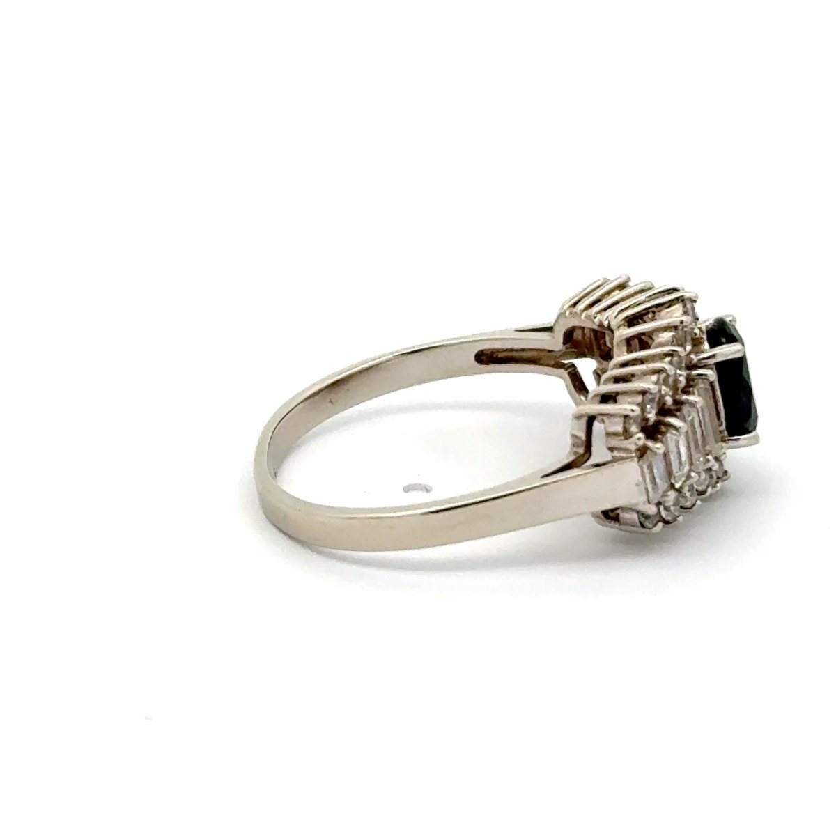 14ct Royal Blue Multistone Ring in White Gold with Cubic Zirconia - Mega Cash Sydney