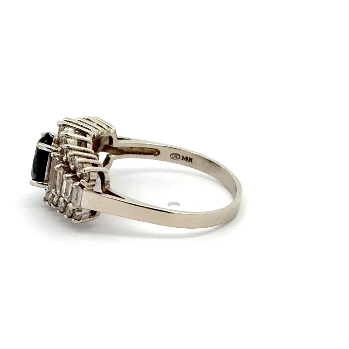 14ct Royal Blue Multistone Ring in White Gold with Cubic Zirconia - Mega Cash Sydney