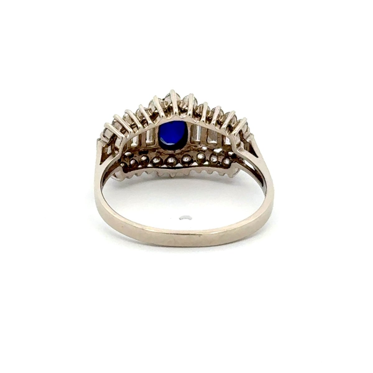 14ct Royal Blue Multistone Ring in White Gold with Cubic Zirconia - Mega Cash Sydney