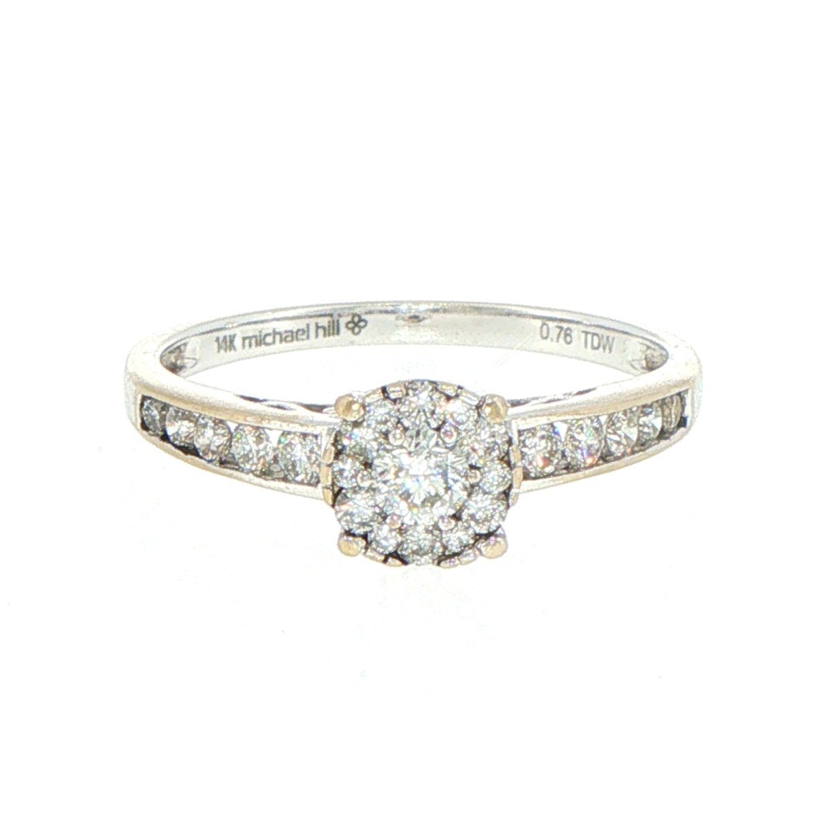 14ct White Gold Diamond Cluster Engagement Ring - Mega Cash Sydney