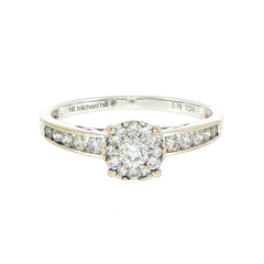 14ct White Gold Diamond Cluster Engagement Ring - Mega Cash Sydney
