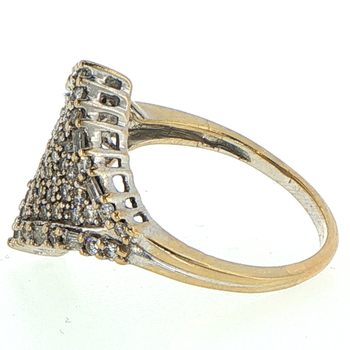 14ct White Gold Diamond Square Cluster Cocktail Ring - Mega Cash Sydney
