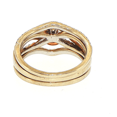 14ct White Gold Diamond Stackable Rings with Rose Gold Accent - Mega Cash Sydney