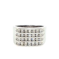 14ct White Gold Four-Row Diamond Band Ring - Mega Cash Sydney