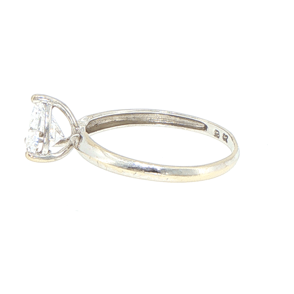 14ct White Gold Trillion-Cut Cubic Zirconia Solitaire Ring - Mega Cash Sydney